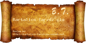 Bartalics Tarzícia névjegykártya